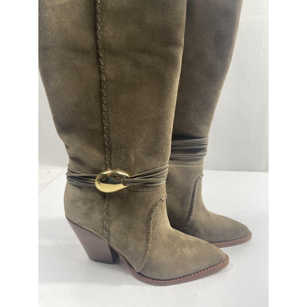 Dolce Vita Jody Boots Womens Size 5.5 Olive Suede Western Mid Calf Block Heel - Picture 8 of 15